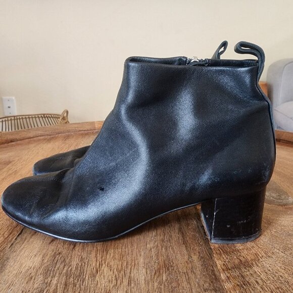 Everlane The Day Black Italian Soft Leather Ankle Boot Womens Size 7.5 - Picture 5 of 14